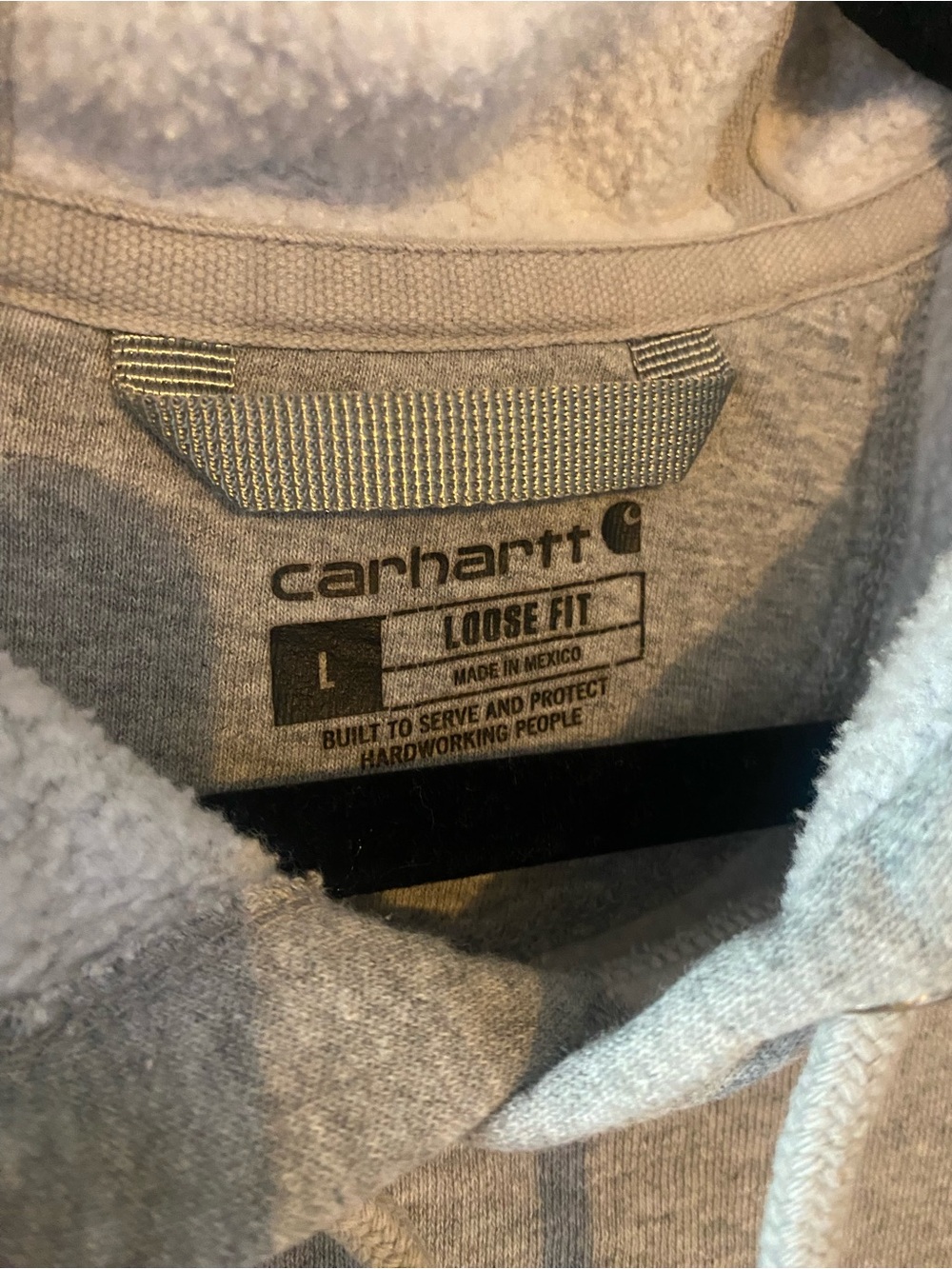 Carhartt Men's Hooded Sweatshirt - Gray Size Large Loose fit READ - Picture 4 of 7